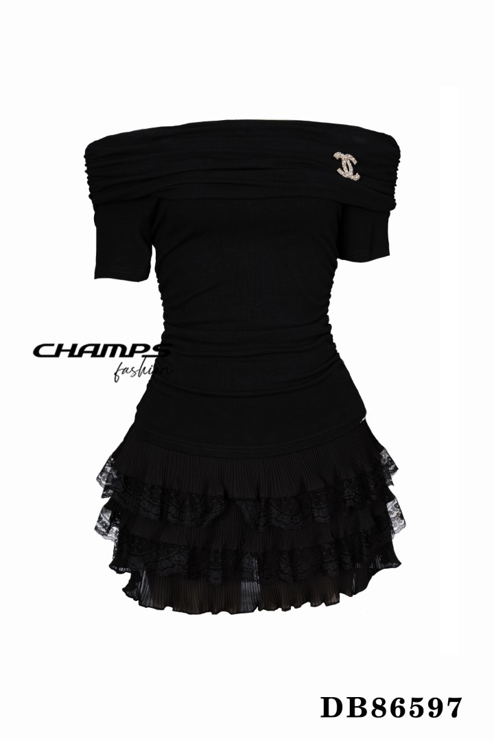 BỘ ĐEN ÁO VAI TRỄ CV 86597