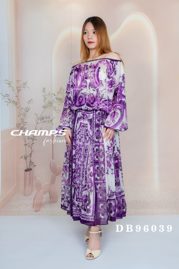 BỘ LỤA TÍM D&G VIP 96039