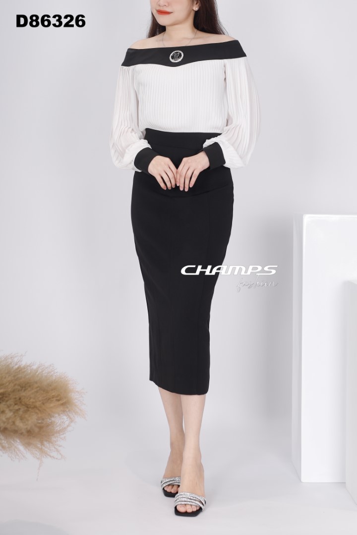 ĐẦM ÔM NHÚNG LỤA TRẮNG VAI TRỄ 86326