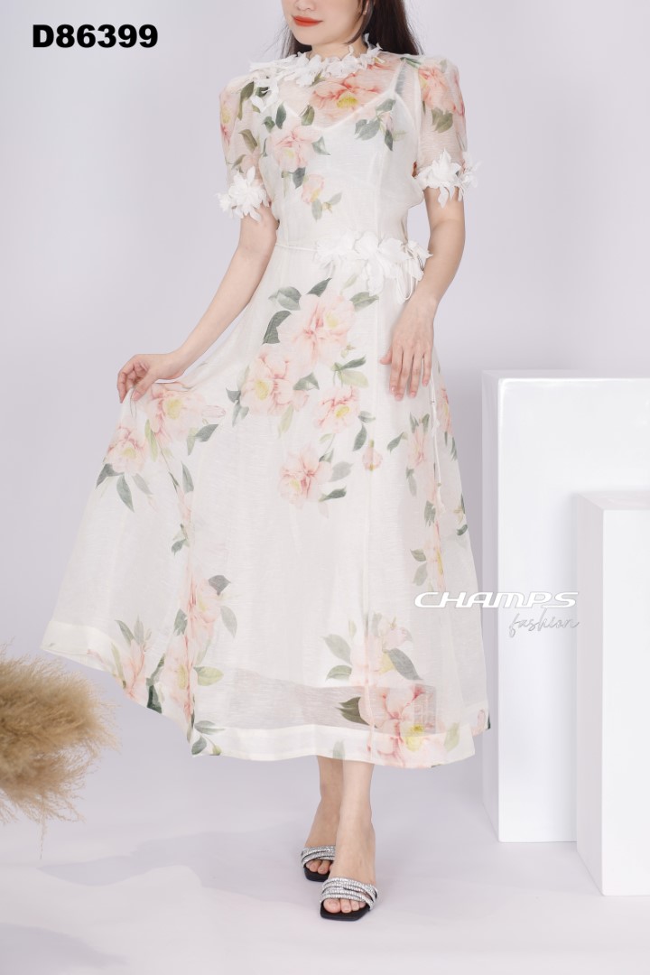 ĐẦM DÀI HOA CAM ZIMBERMAN DN LÓT 86399