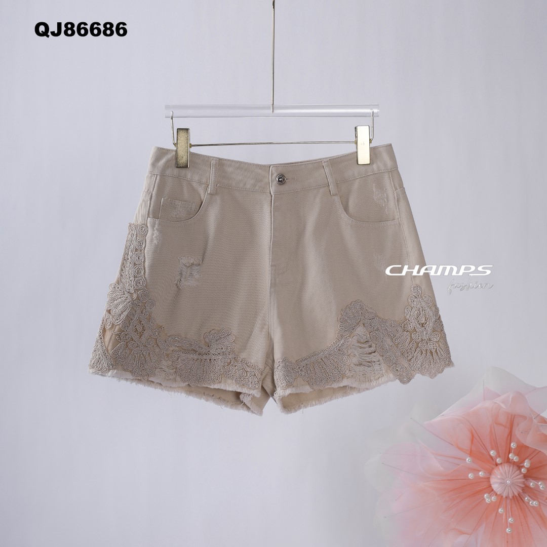 QUẦN SHORT JEAN NÂU REN 86686