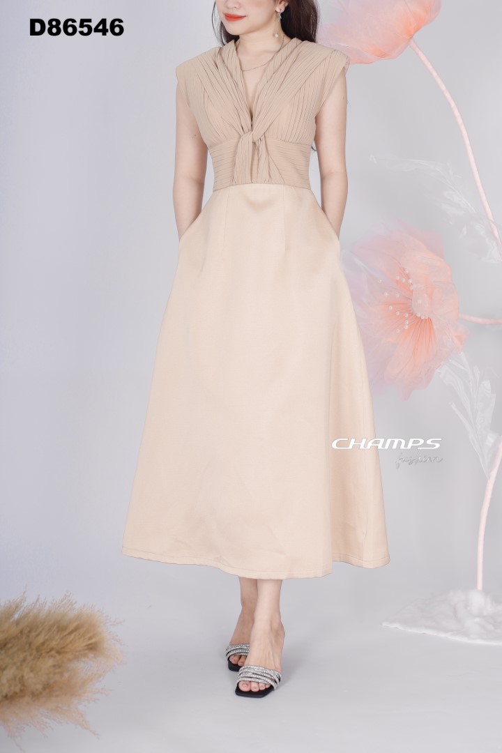 ĐẦM MODEL XẾP LY NÂU DÀI 86546