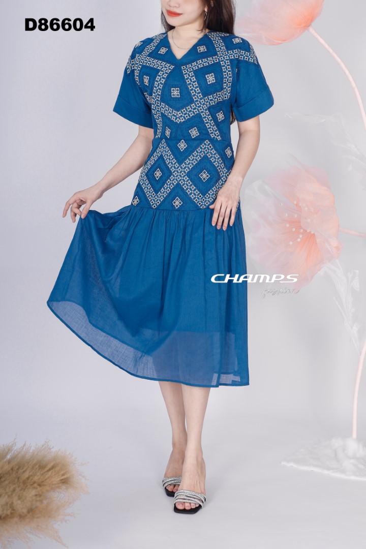 ĐẦM XÔ XANH THÊU 86604