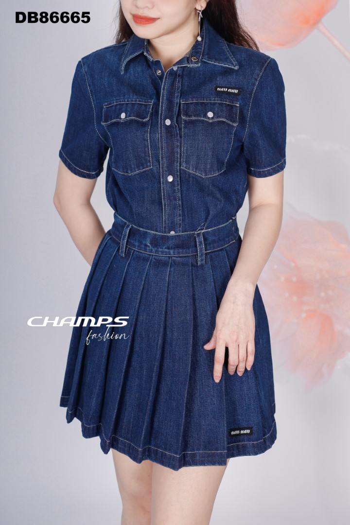 BỘ JEAN XANH MIUMIU 86665