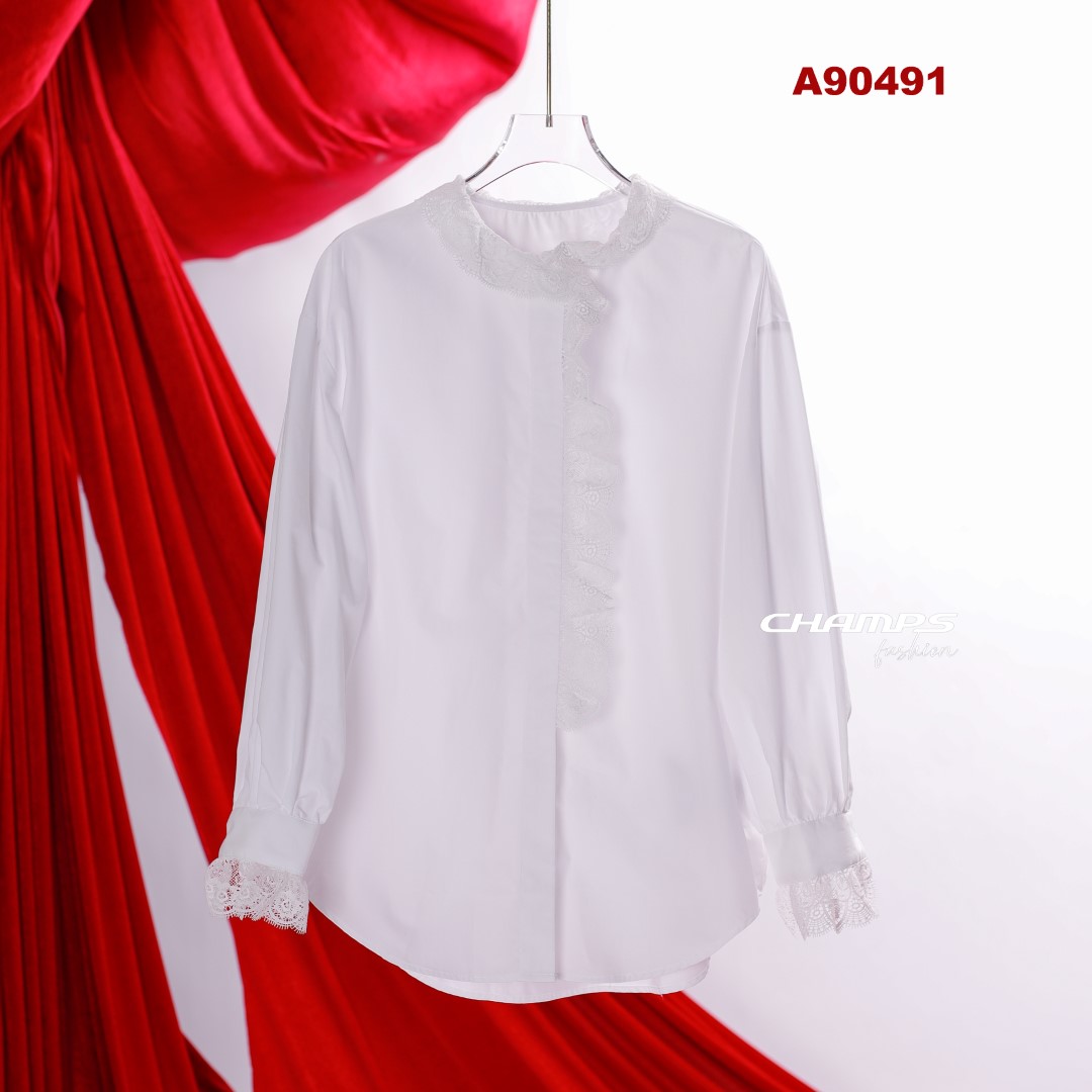 ÁO SƠ MI TRẮNG REN 90491