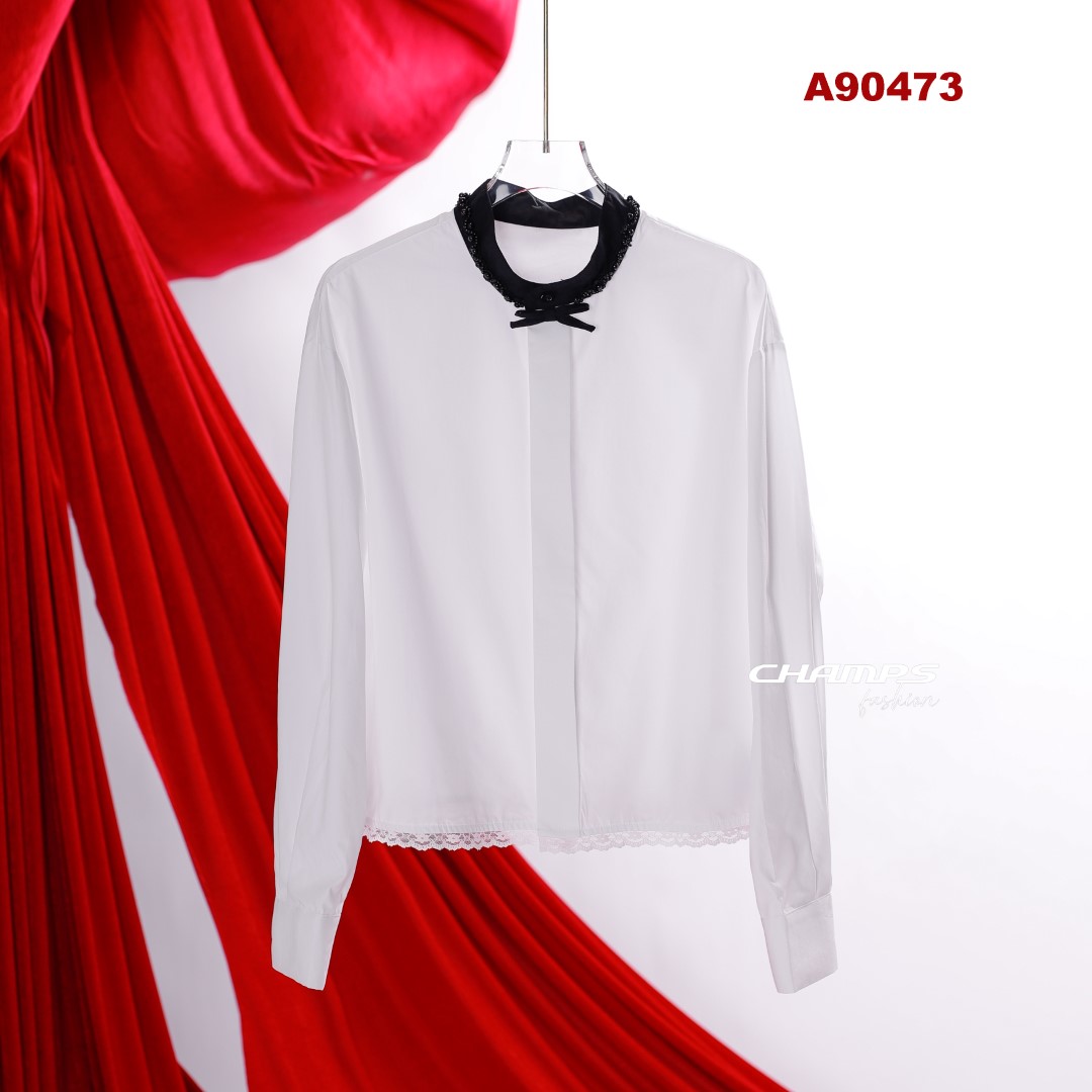 ÁO SƠ MI TRẮNG CỔ PHA 90473