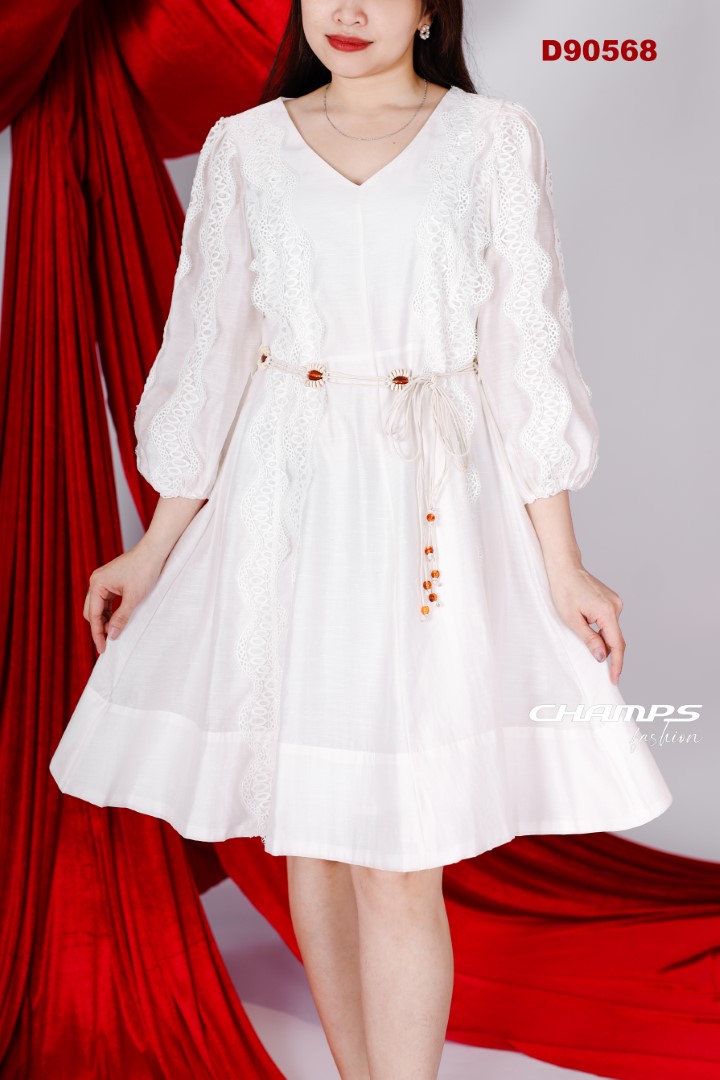 ĐẦM XÔ TRẮNG REN DN 90568