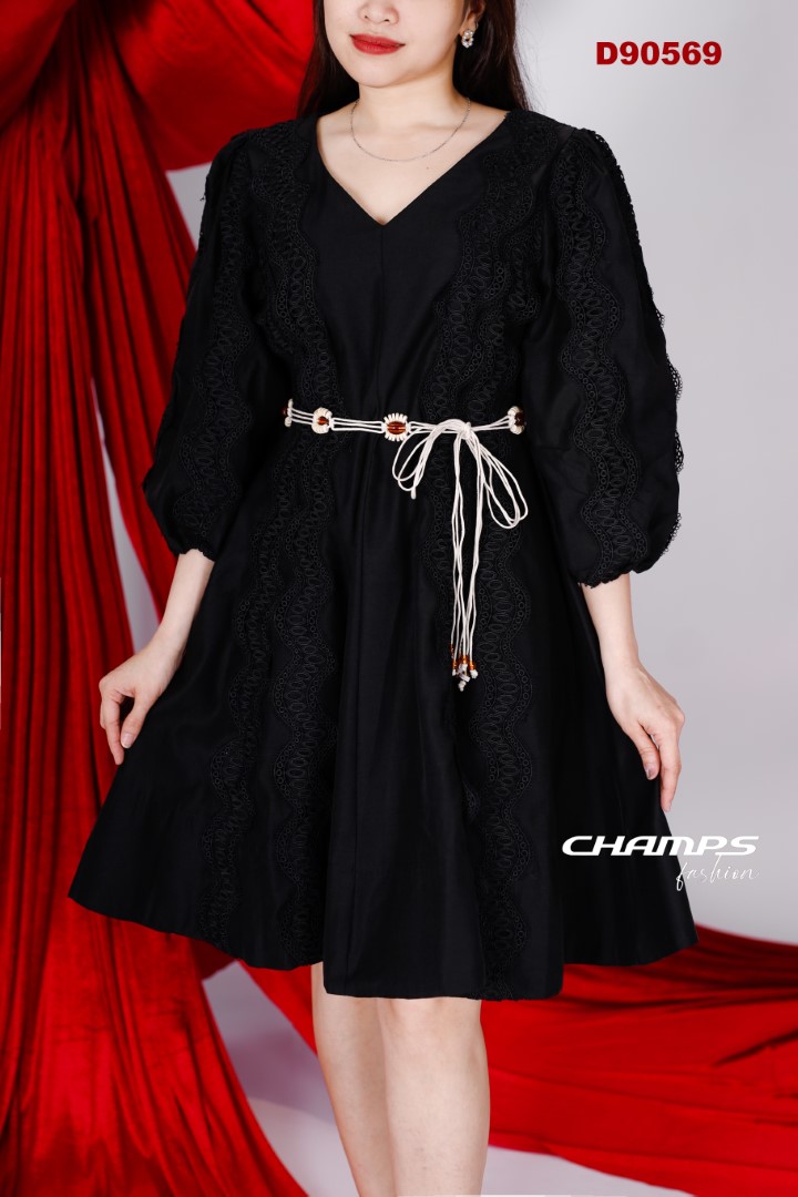 ĐẦM XÔ ĐEN REN DN 90569