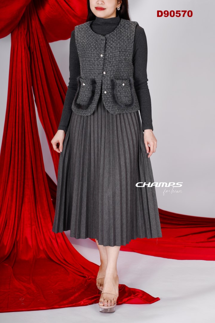 ĐẦM XÁM LEN GHI LÊ 90570