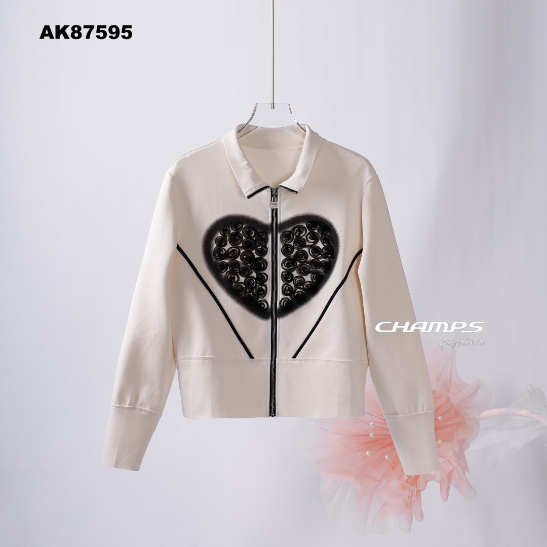 ÁO KHOÁC THUN KEM TIM ĐEN 87595