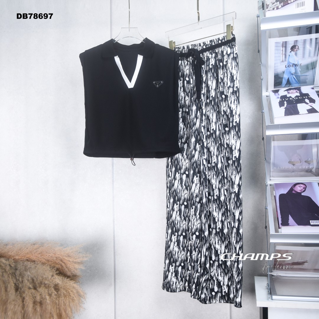 BỘ ÁO ĐEN QUẦN SUÔN PRADA 78697