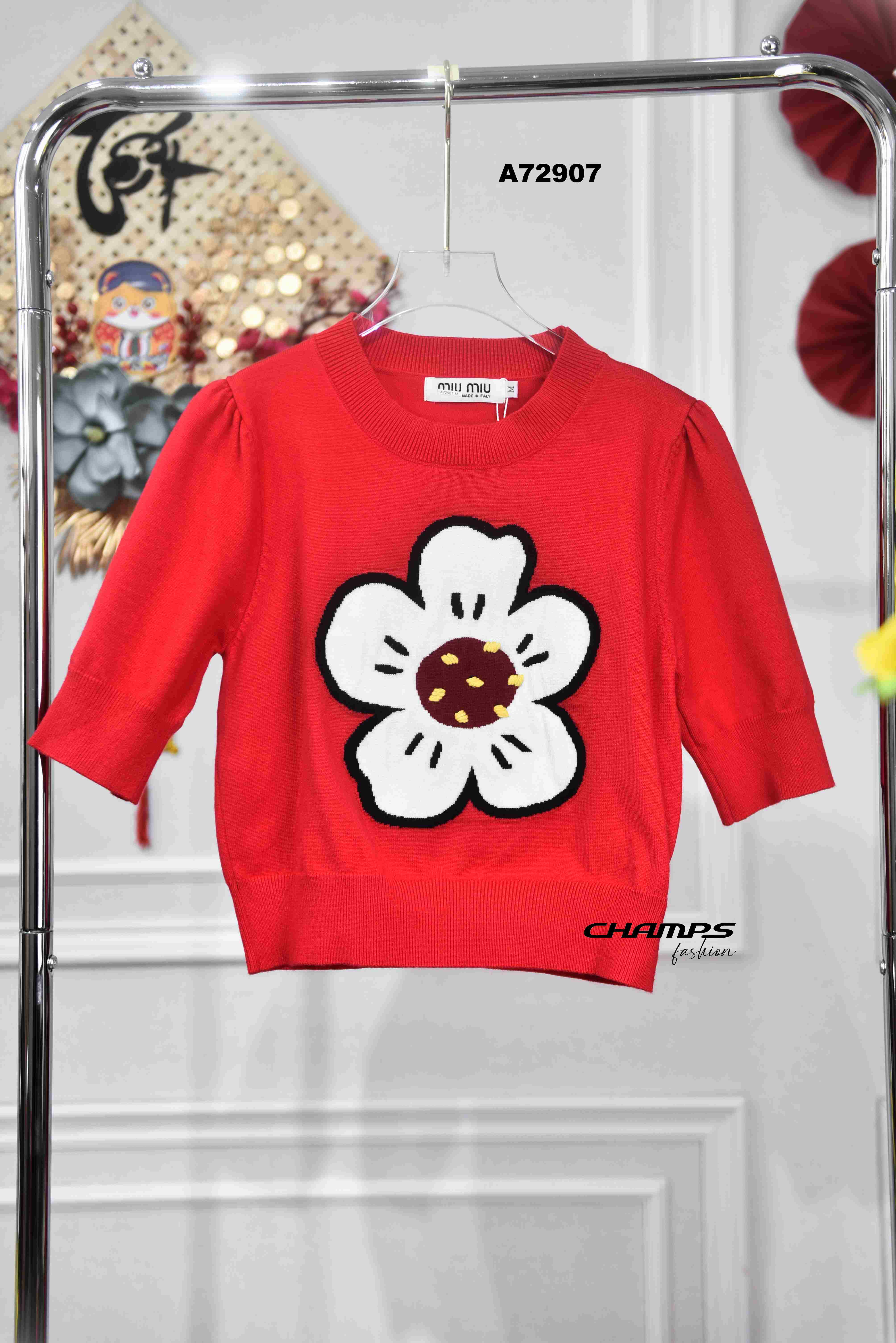 ÁO LEN ĐỎ HOA 72907