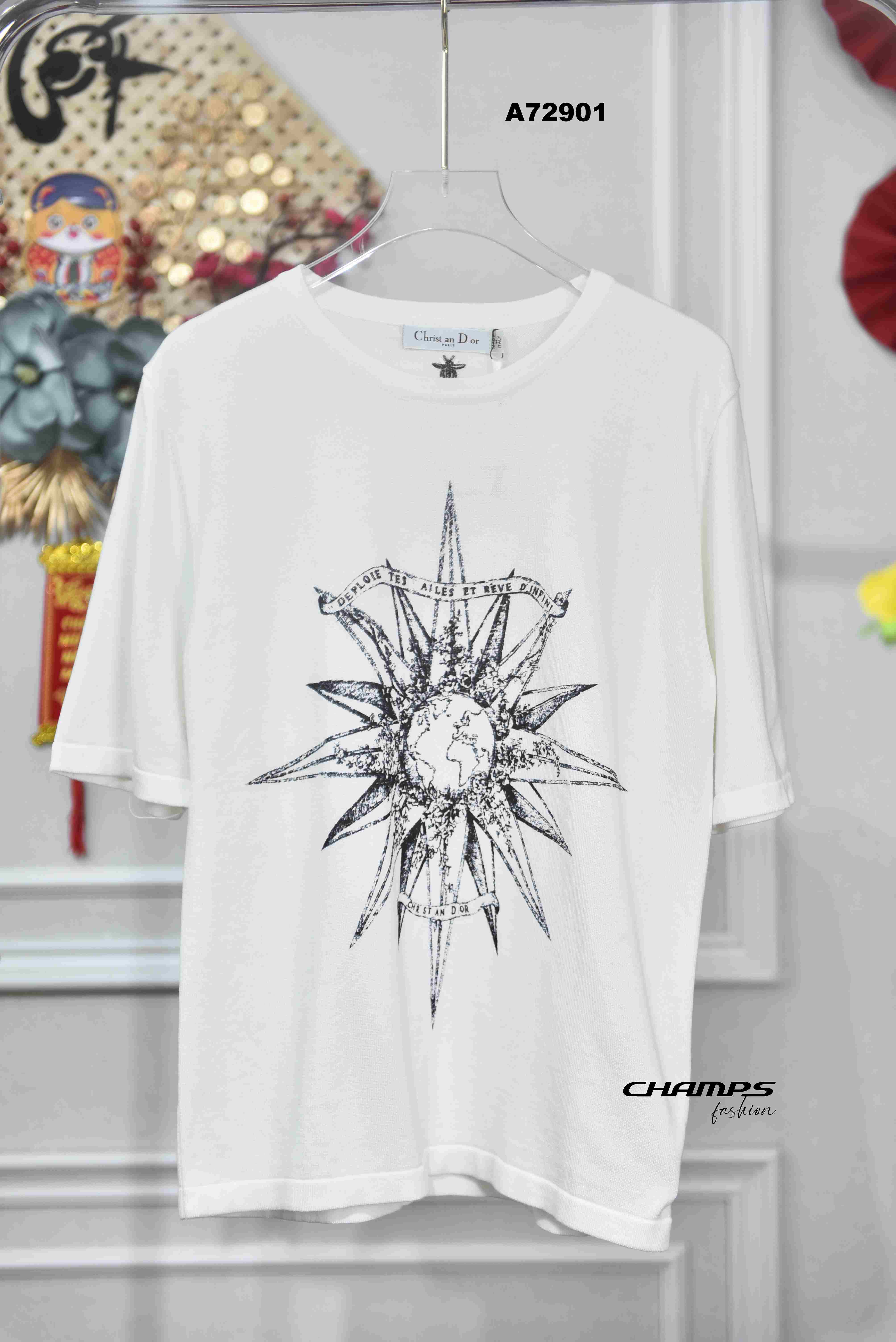 ÁO LEN TRẮNG DIOR ĐEN 72901