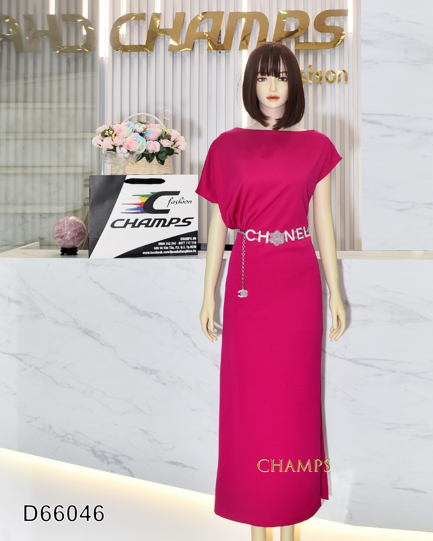 ĐẦM THUN HỒNG DÀI +DN 66046