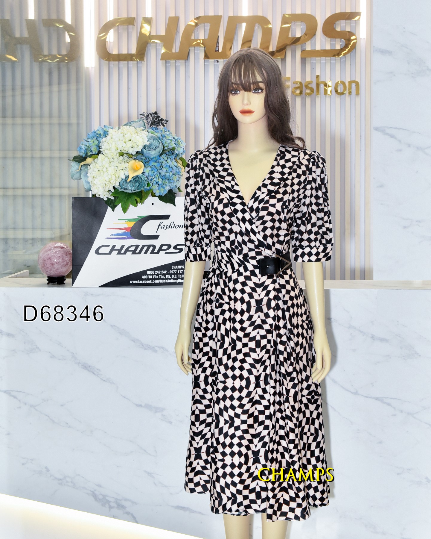 ĐẦM LỤA DÍCH DÁCH ĐEN 68346