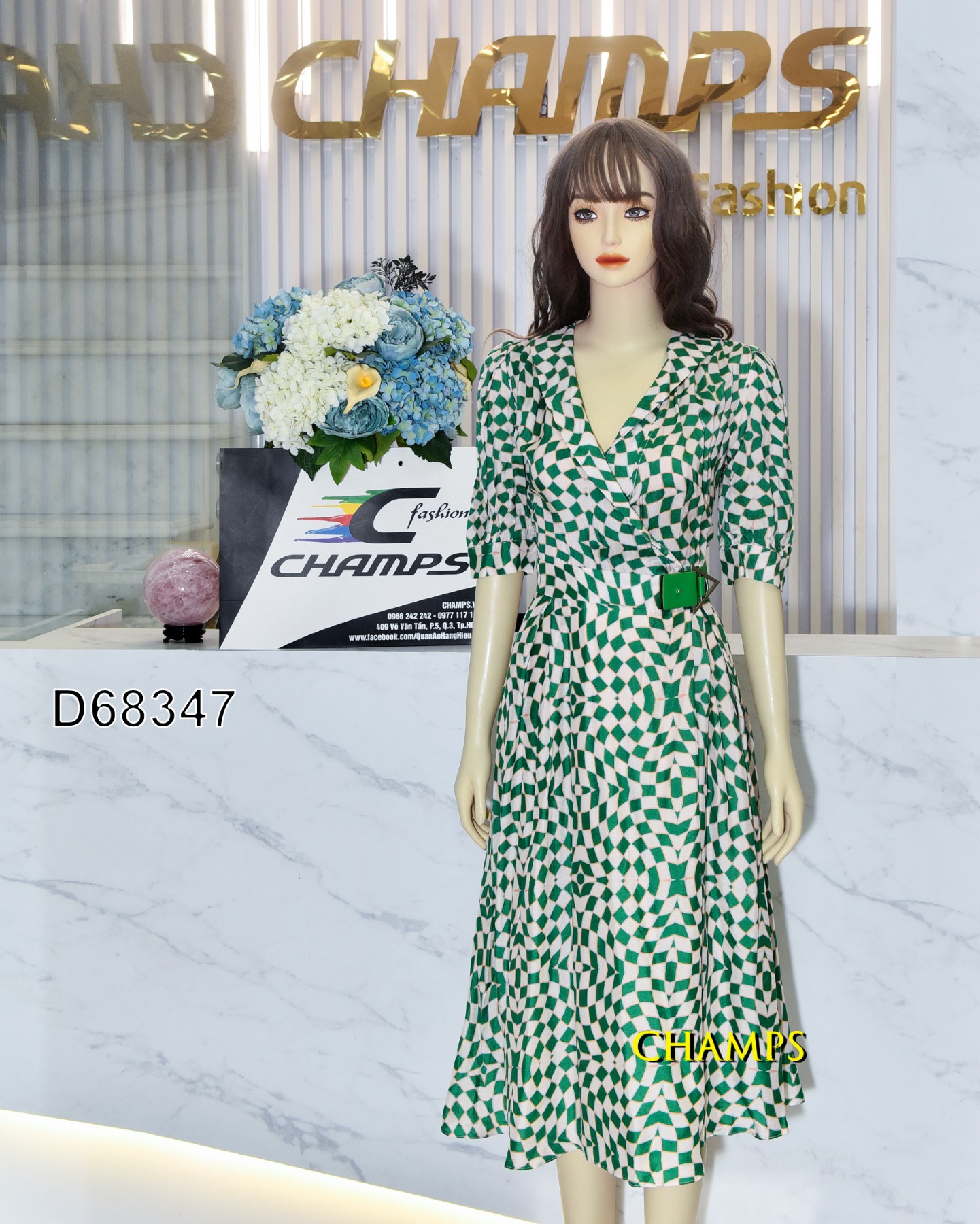 ĐẦM LỤA DÍCH DÁCH XANH 68347