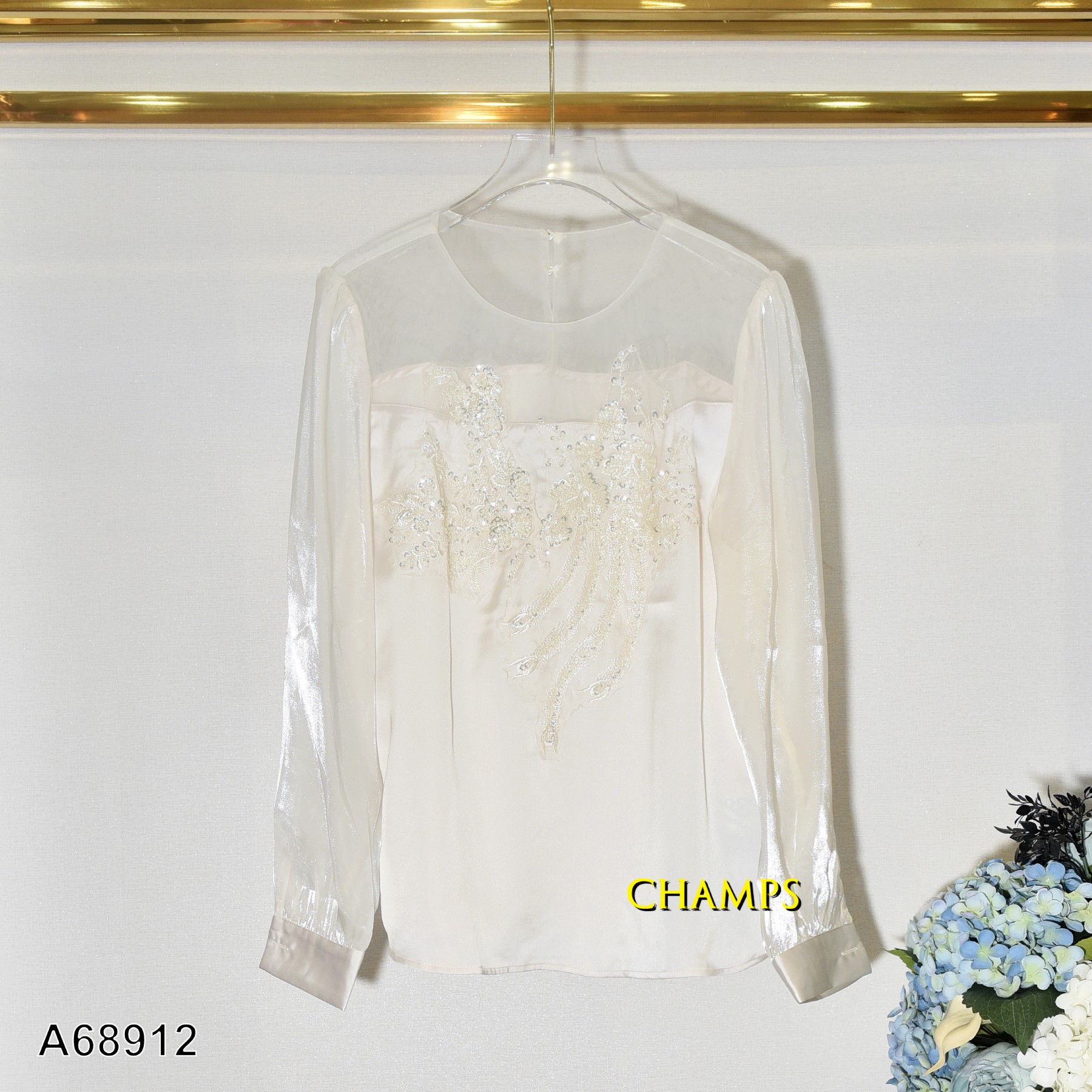 ÁO LỤA KEM KIM SA 68912