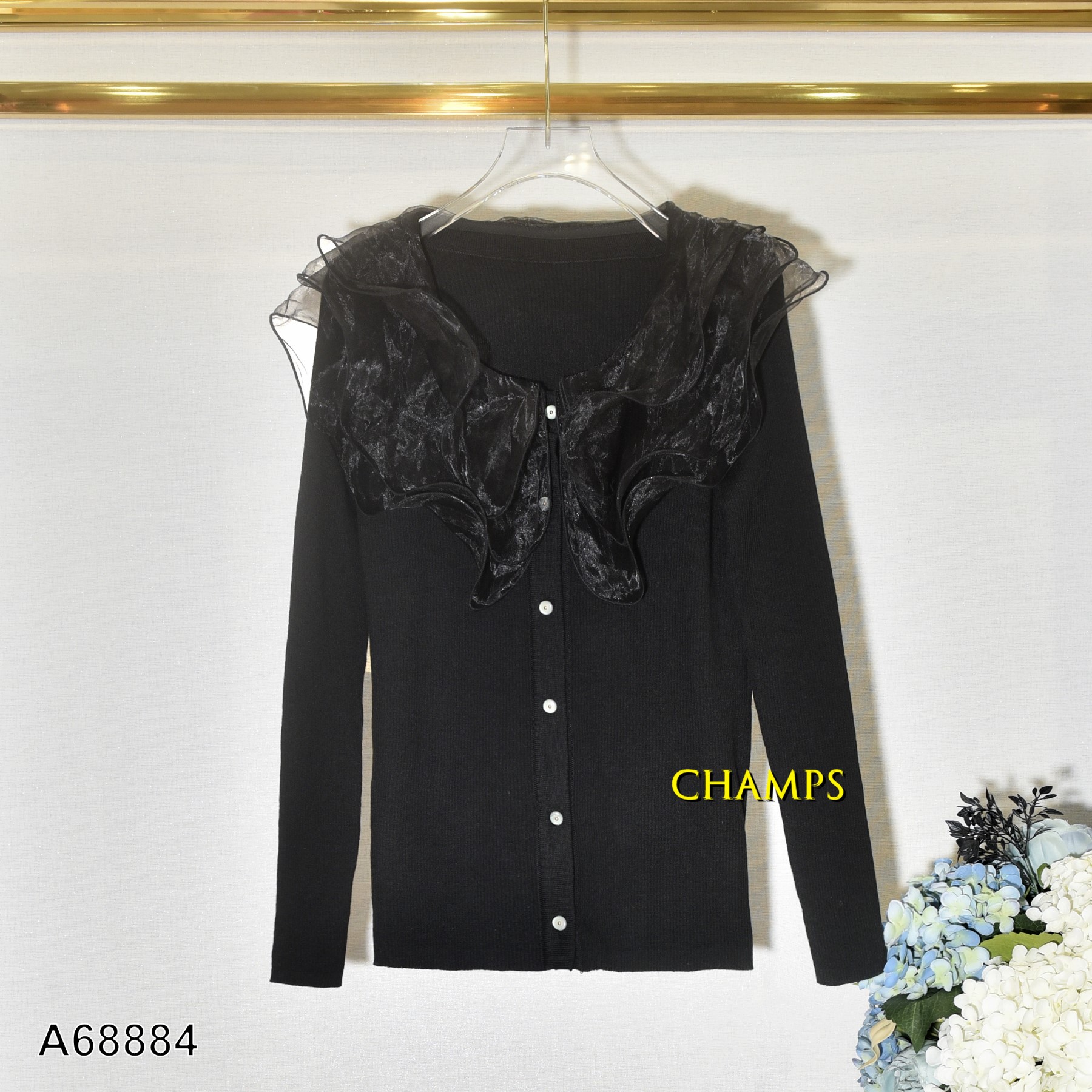 ÁO LEN ĐEN BÈO CỔ 68884