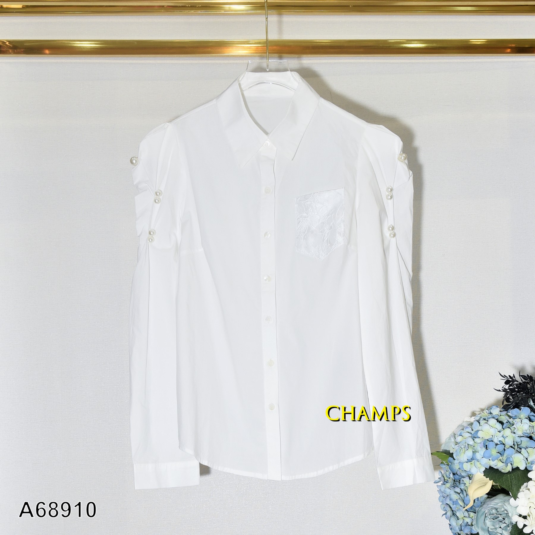 ÁO SƠ MI TRẮNG TAY HẠT BẸT 68910