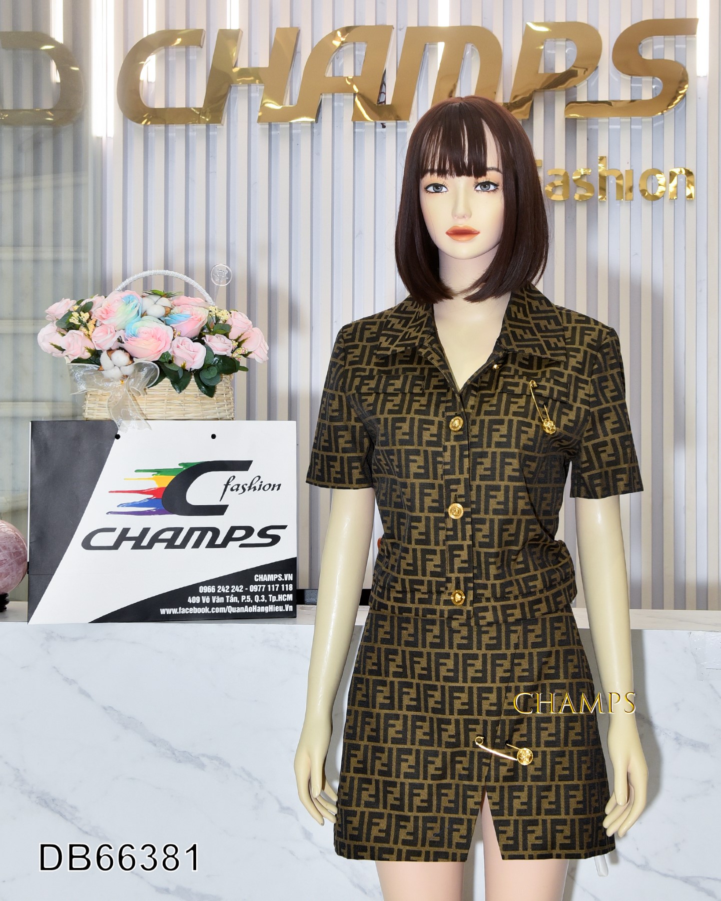 BỘ FENDI NÂU +CV 66381