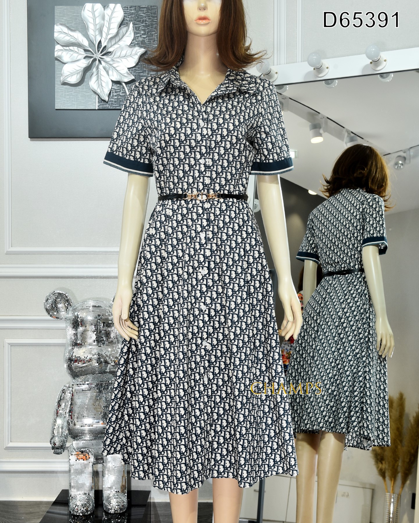 ĐẦM SƠ MI DIOR XANH +DN 65391