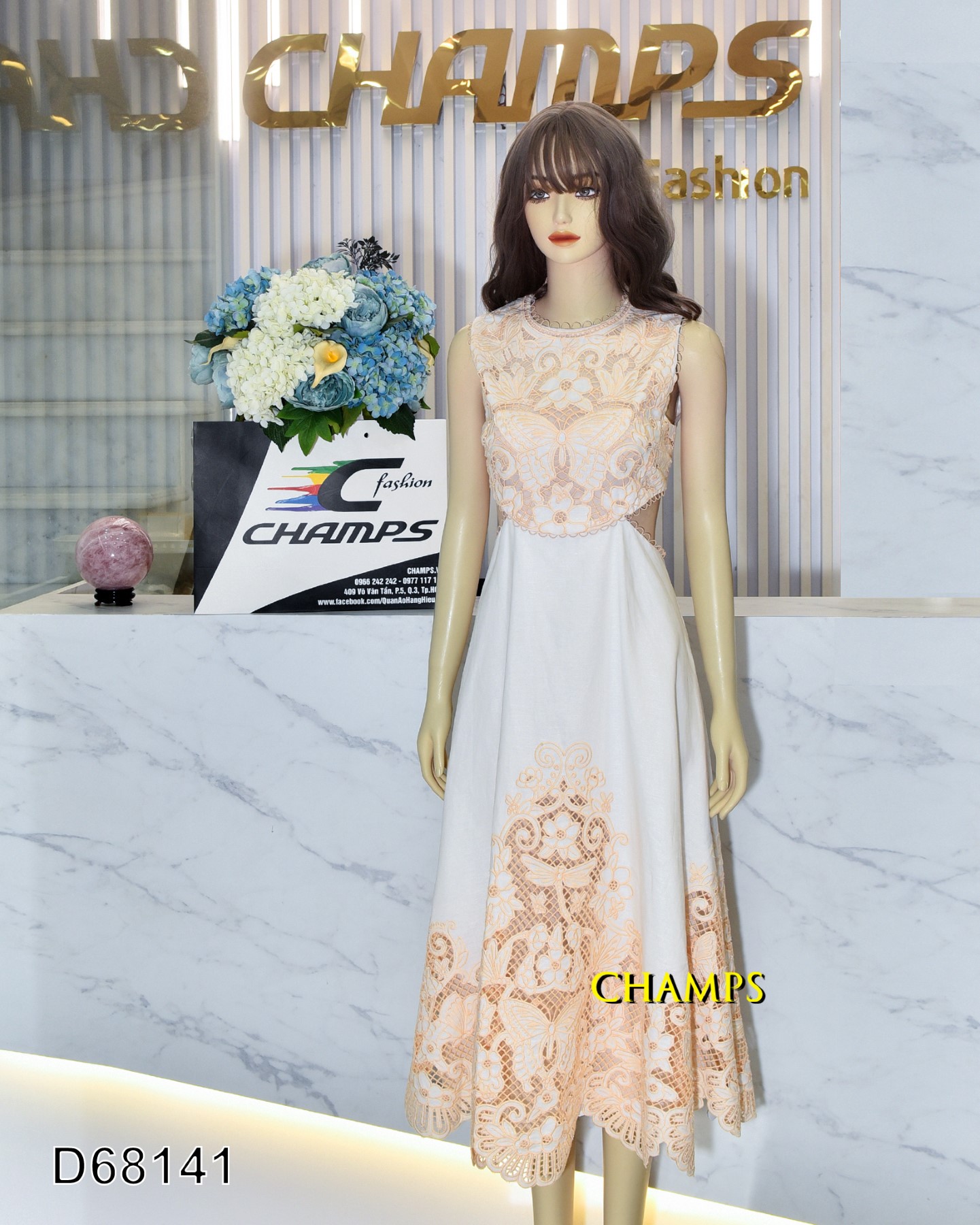 ĐẦM TRẮNG KEM ZIMBERMAN THÊU 68141