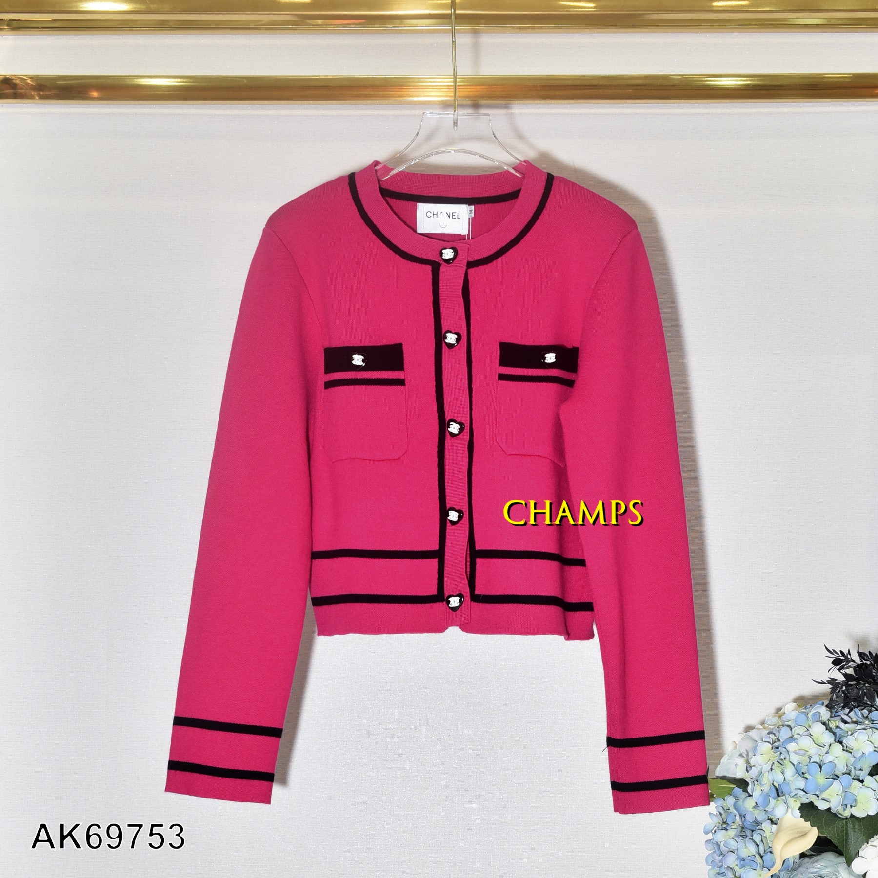 ÁO KHOÁC LEN CHANEL HỒNG SEN 69753