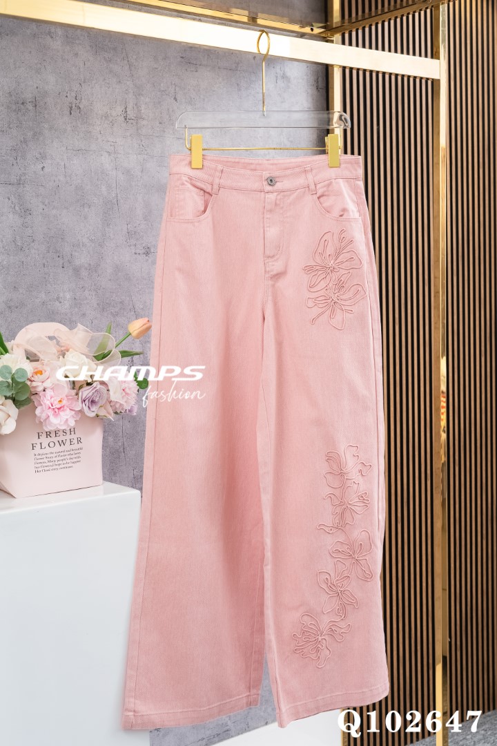 QUẦN JEAN MỀM HỒNG HOA VĂN 102647