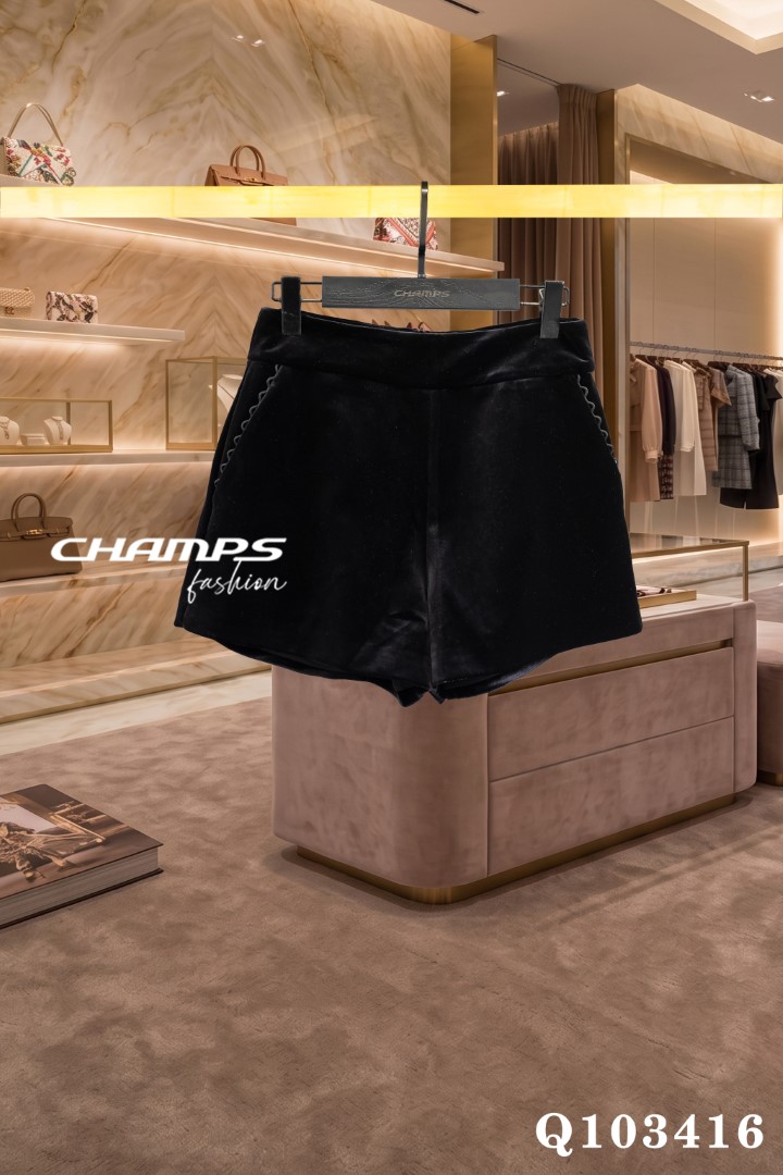 QUẦN SHORT NHUNG ĐEN 103416