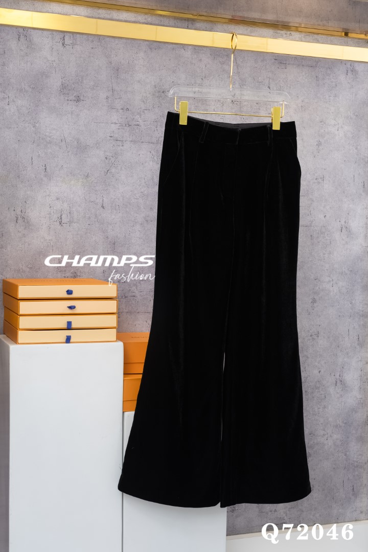 QUẦN NHUNG SUÔN ĐEN CÀI 72046