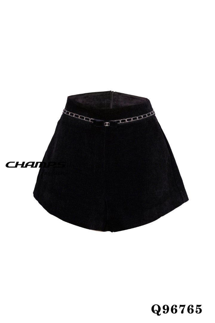 QUẦN SHORT NHUNG ĐEN NƠ 96765