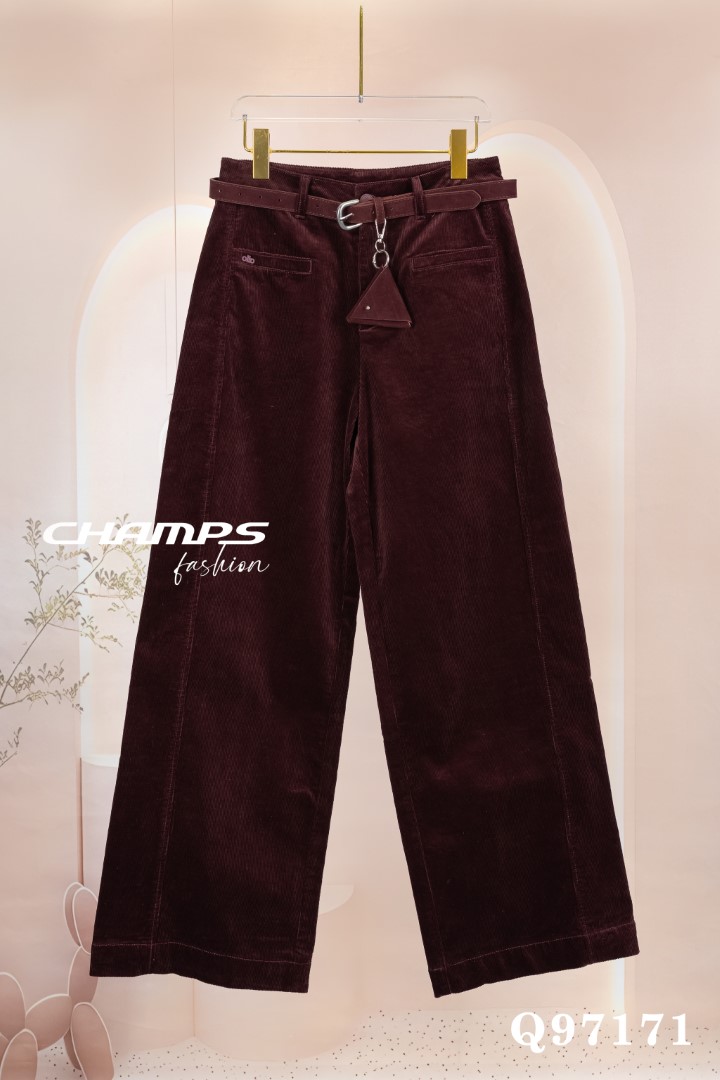 QUẦN SUÔN NHUNG GÂN ĐỎ ĐÔ 97171