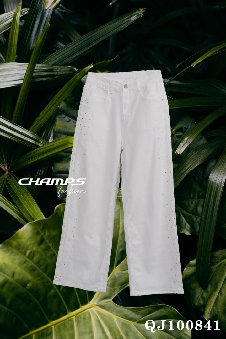 QUẦN JEAN SUÔN TRẮNG 2 BÊN CƯỜM 100841