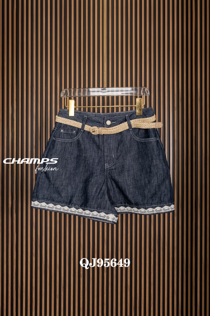 QUẦN SHORT JEAN XANH LAI REN DN 95649