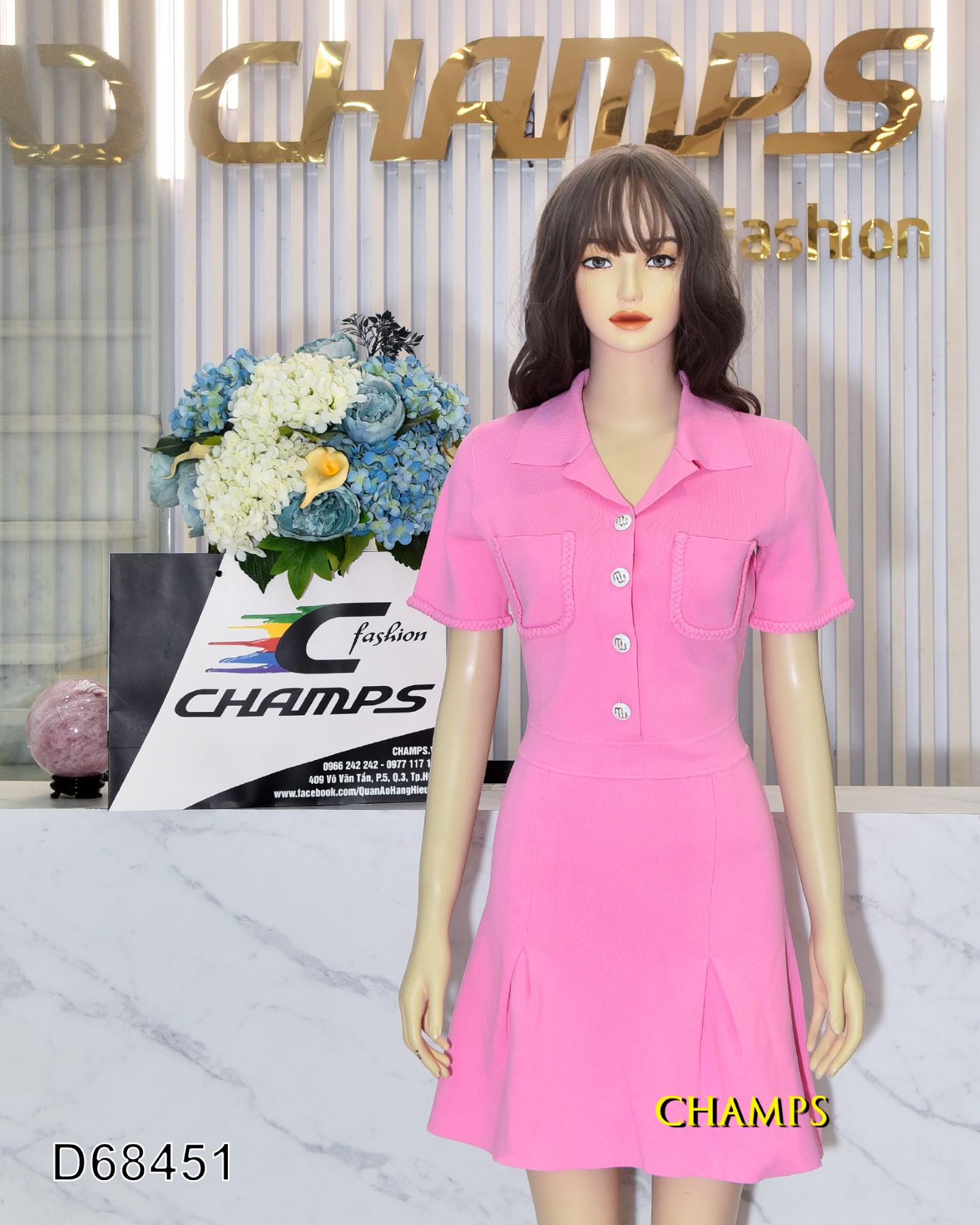 ĐẦM LEN HỒNG 68451