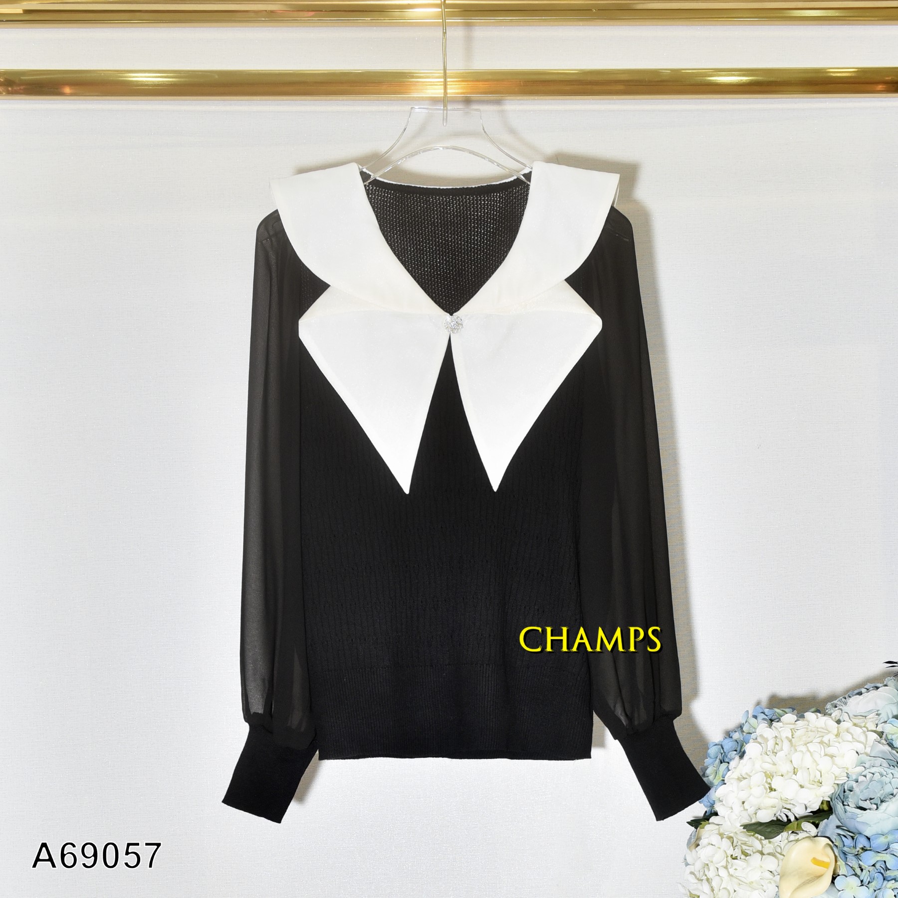 ÁO LEN TAY TƠ CỔ BÈO 69057