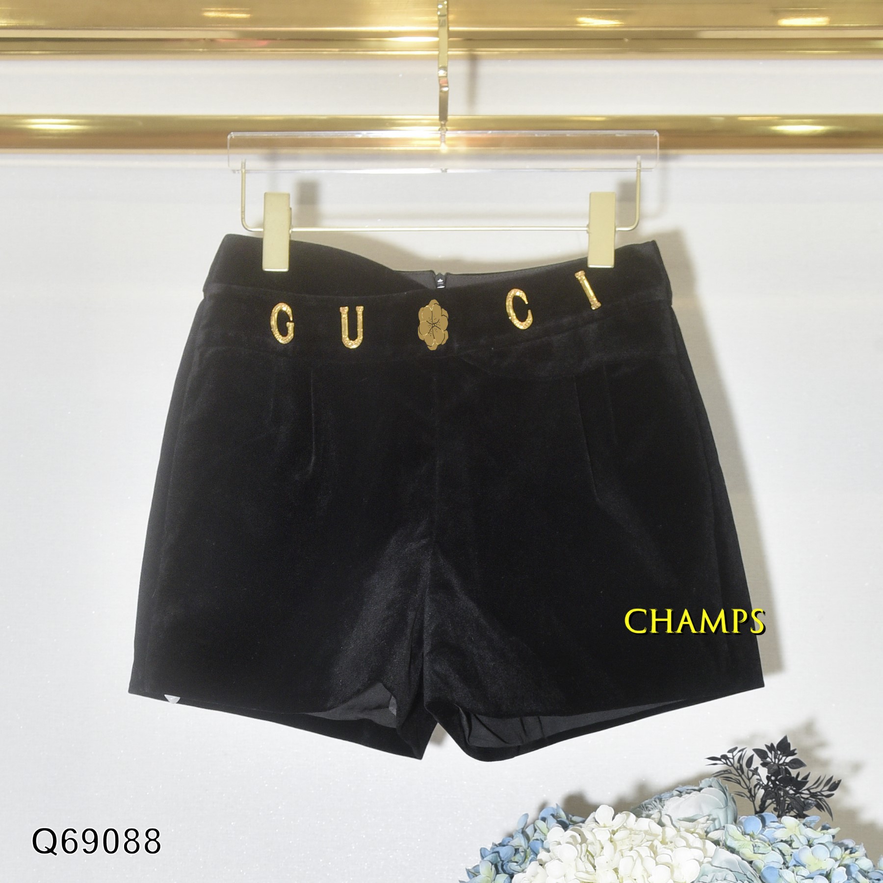 QUẦN SHORT NHUNG ĐEN GUCCI 69088