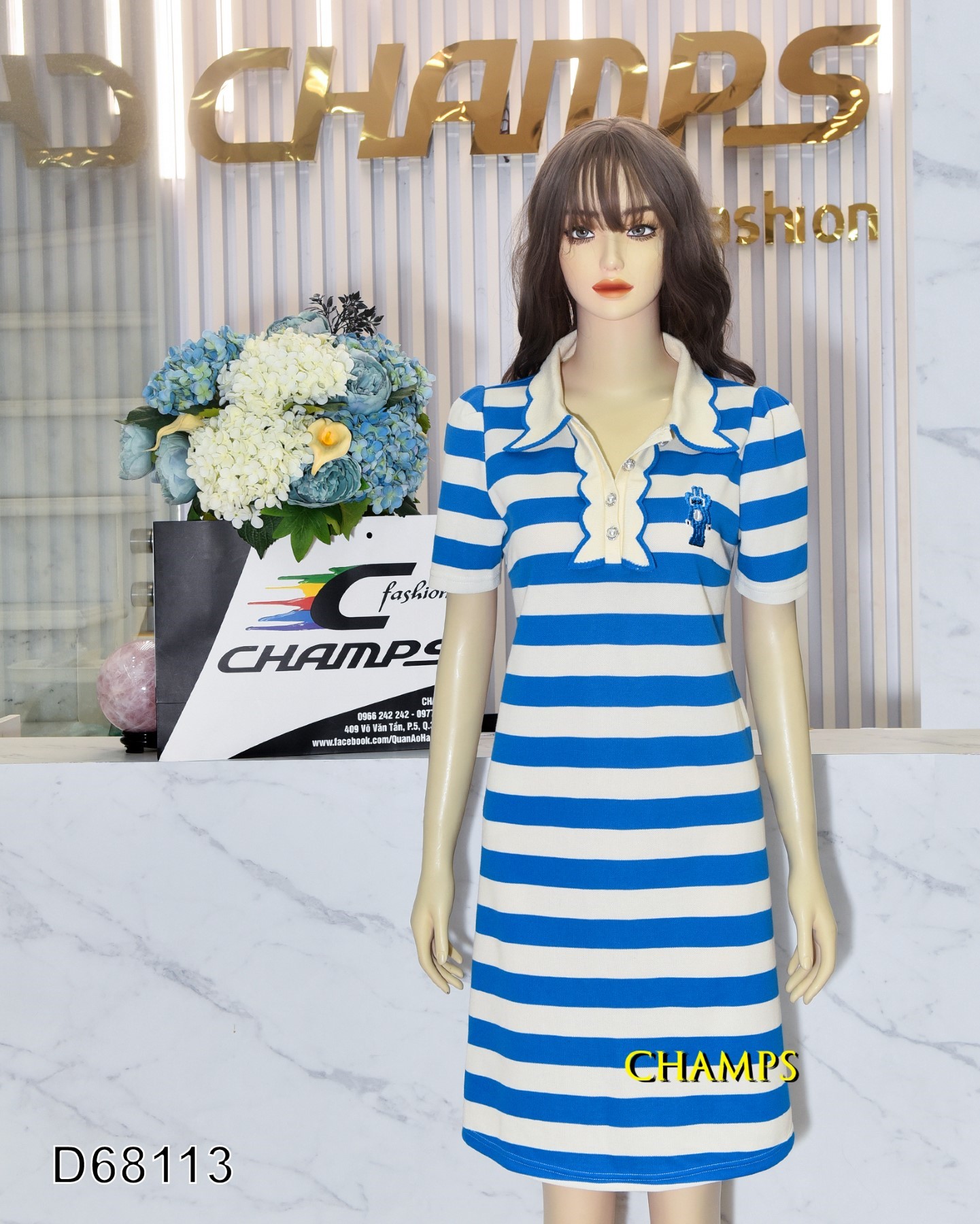 ĐẦM THUN KẺ XANH 68113