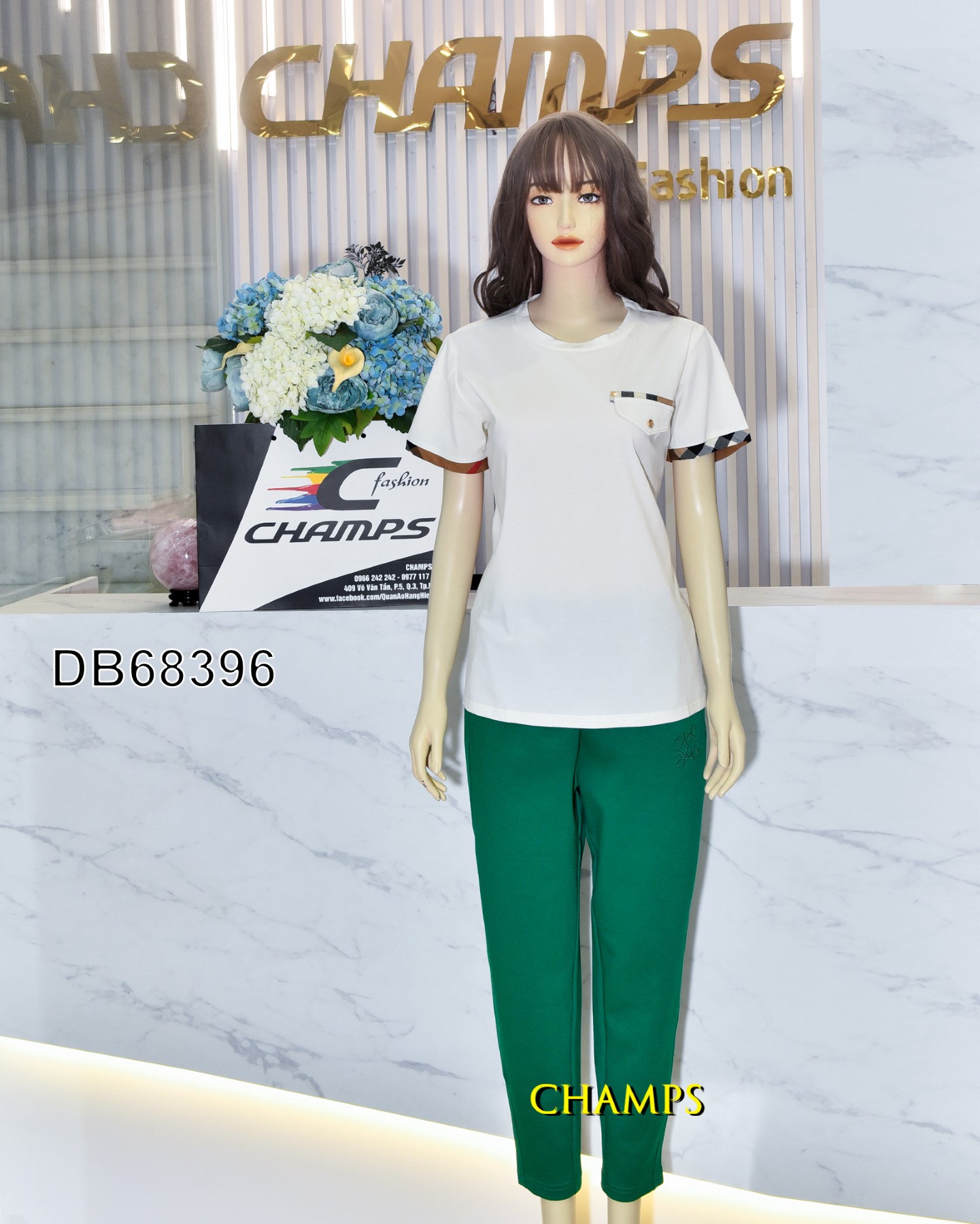 BỘ ÁO THUN TRẮNG +QUẦN XANH 68396