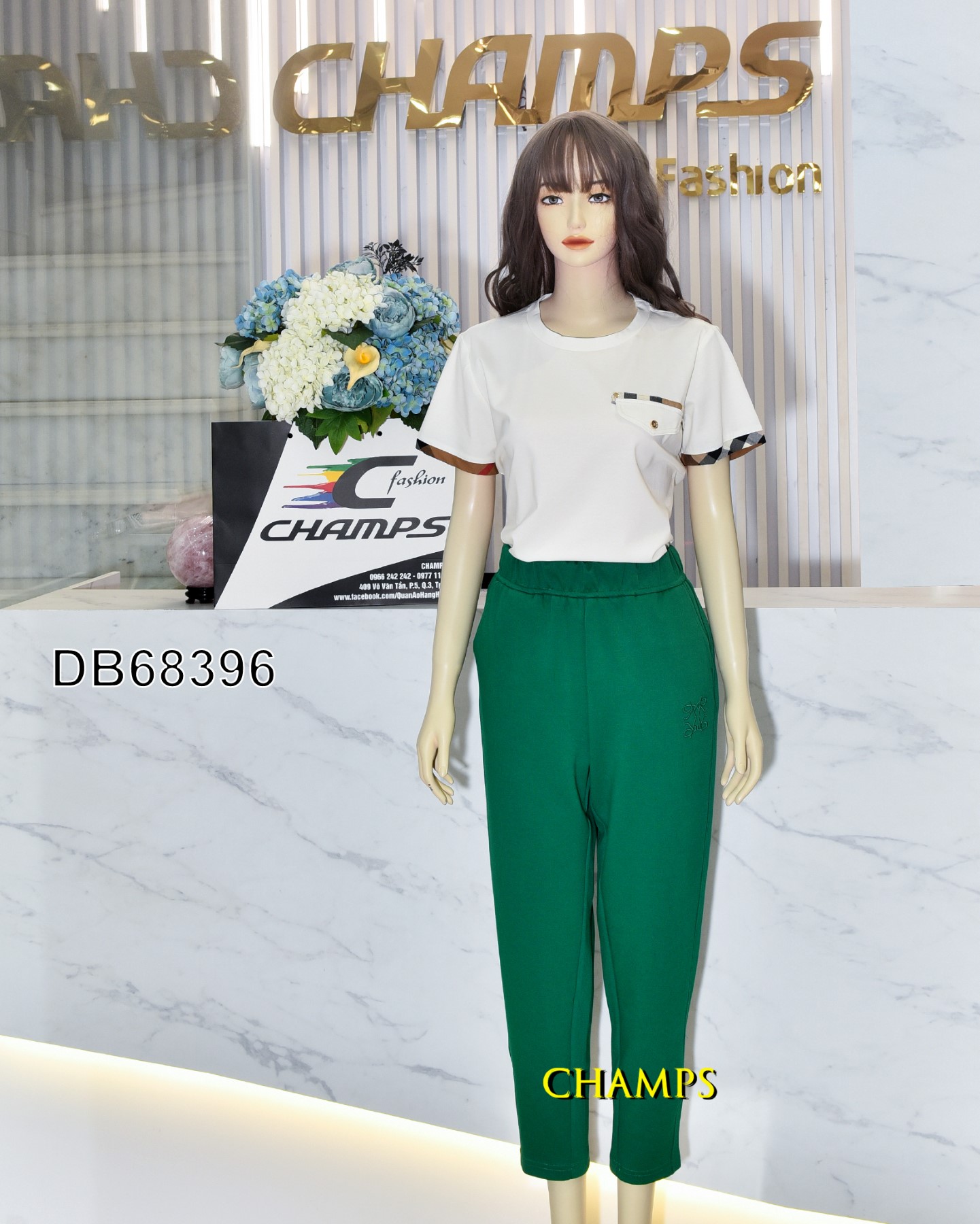 BỘ ÁO THUN TRẮNG +QUẦN XANH 68396