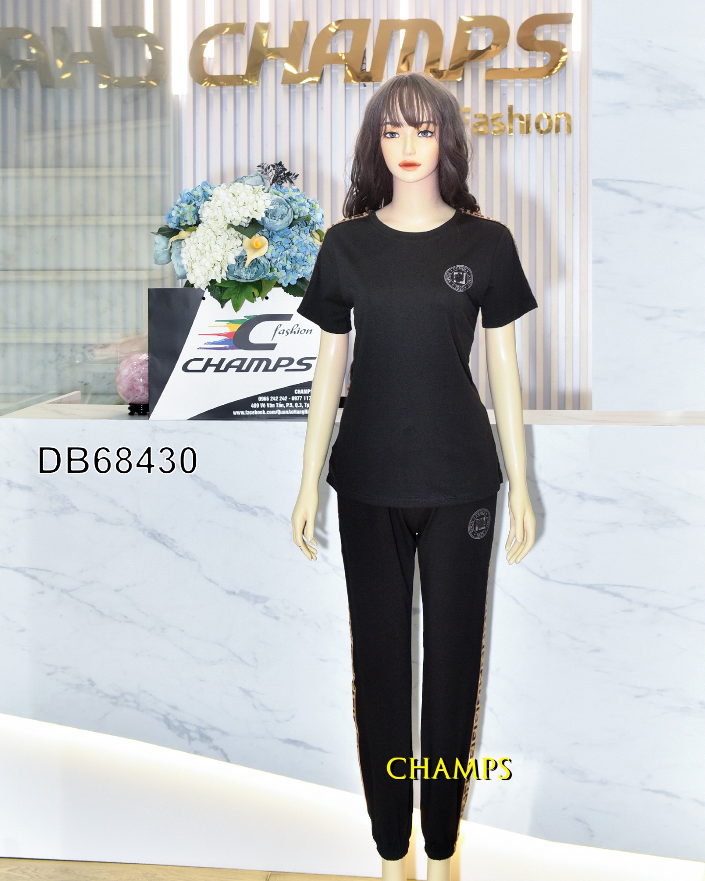 BỘ THUN ĐEN FENDI NÂU 68430