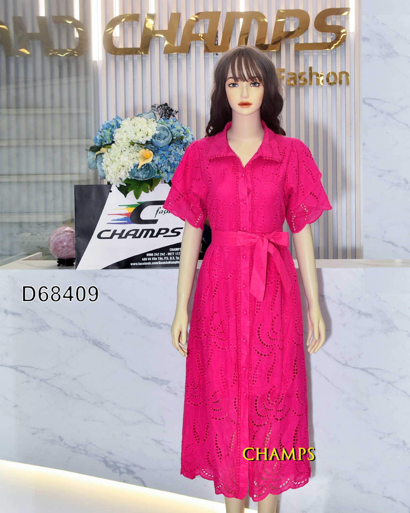 ĐẦM REN HỒNG SEN +DN 68409