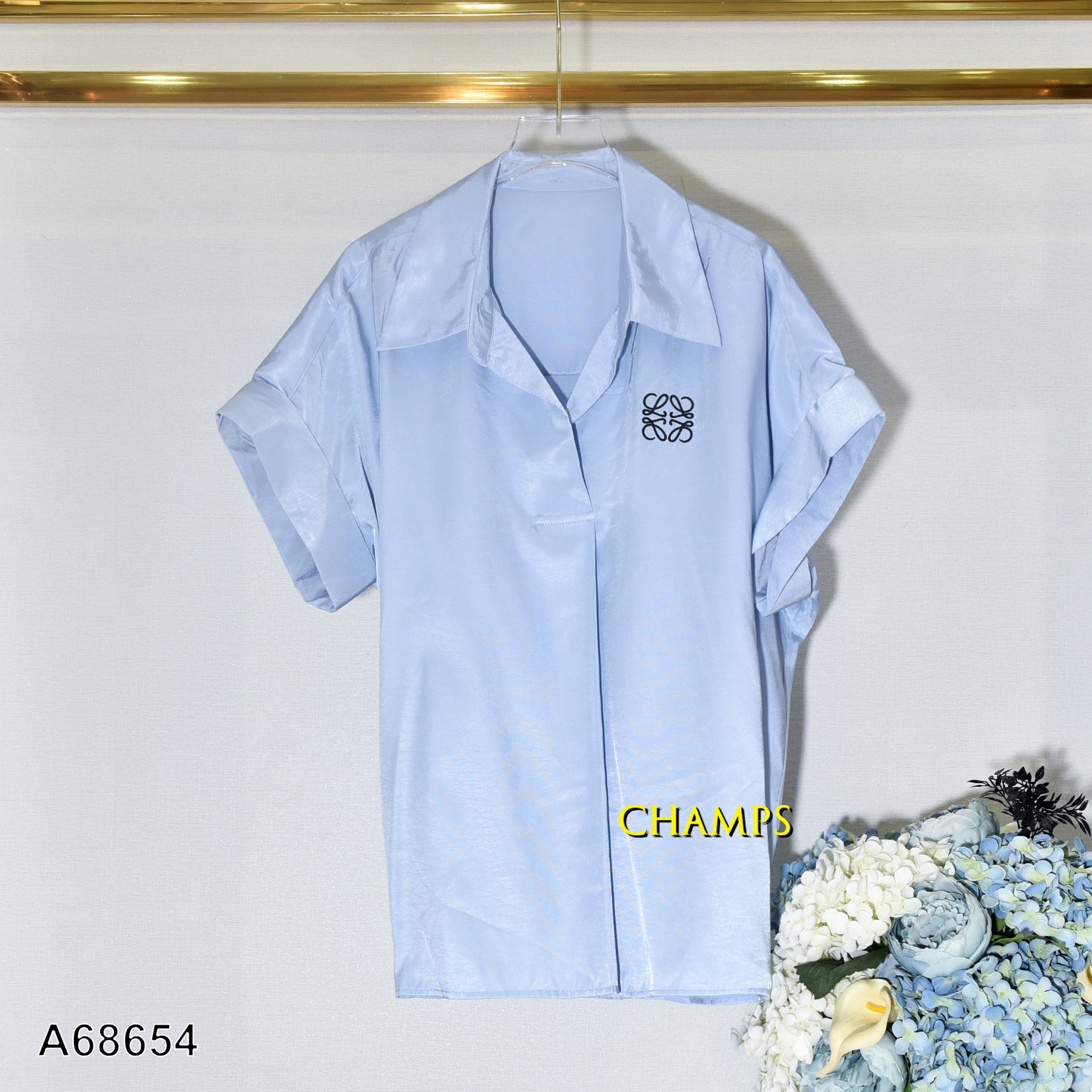 ÁO SƠ MI XANH TAY BẺ 68654