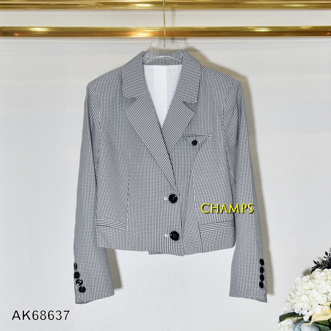 ÁO KHOÁC VEST CARO ĐEN LỬNG 68637