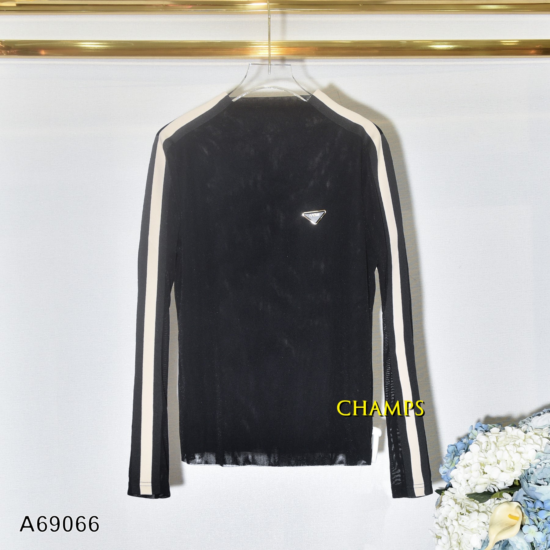 ÁO LƯỚI ĐEN CỔ CAO 69066