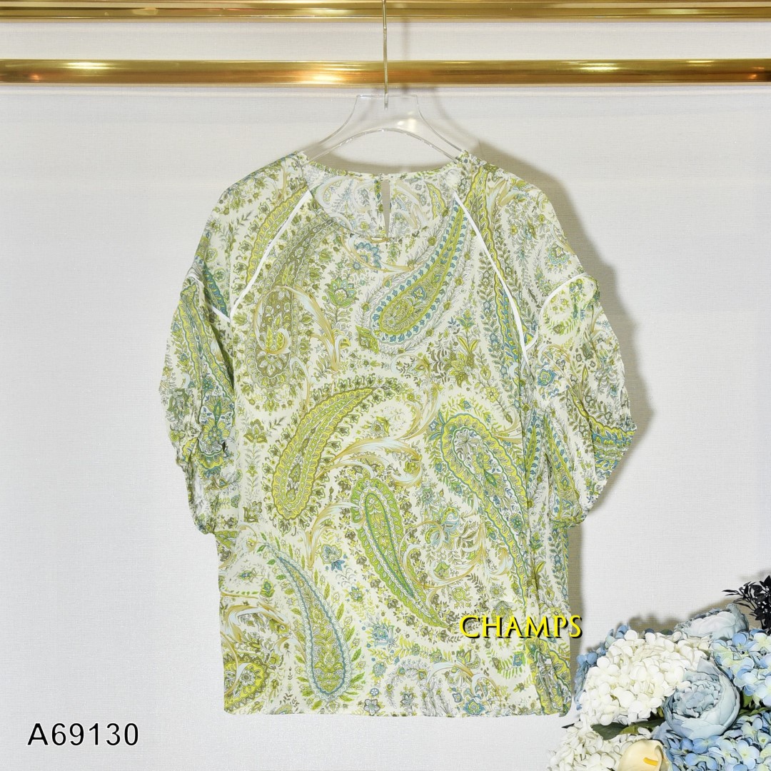 ÁO HOA VĂN XANH 69130