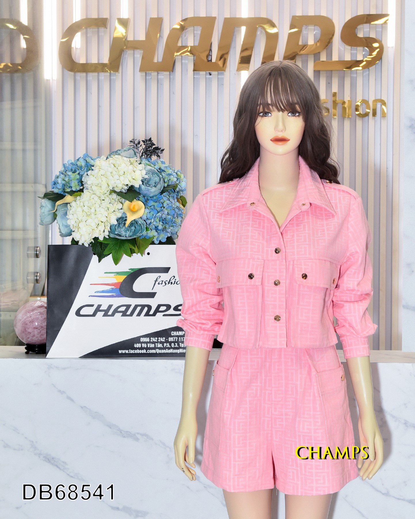 BỘ SHORT FENDI HỒNG +DN 68541