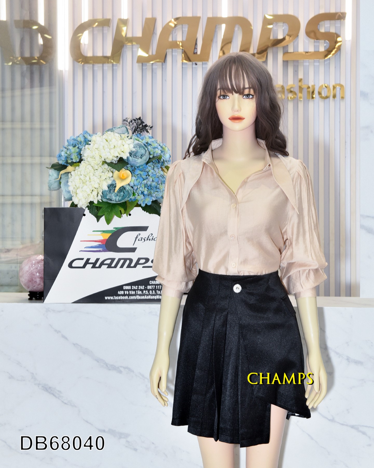 BỘ ÁO DÀI KEM SƠ MI +CV ĐEN 68040