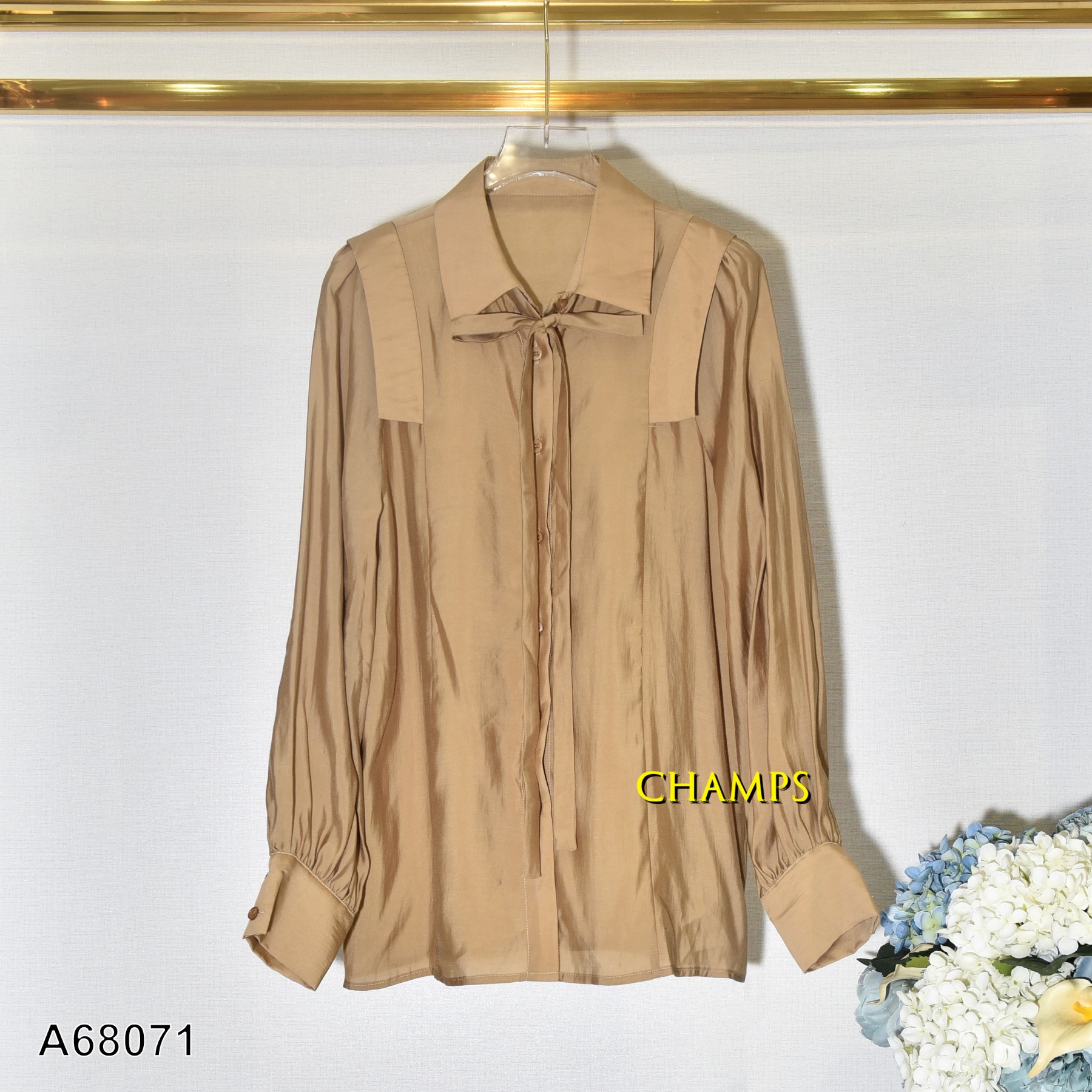 ÁO SƠ MI NÂU CỘT DÂY 68071