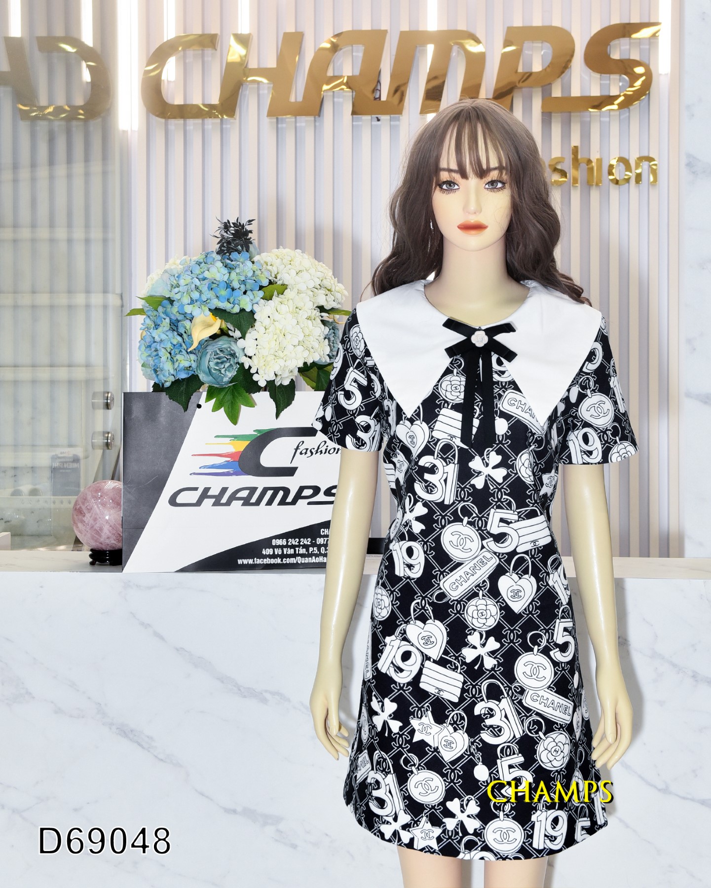 ĐẦM SUÔN ĐEN CHANEL 69048